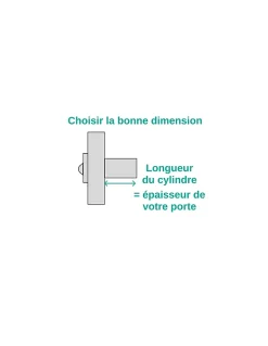 Verrou à bouton Transit 2 pour porte d'entrée, cylindre 40mm, 4 clés, époxy anthracite - THIRARD