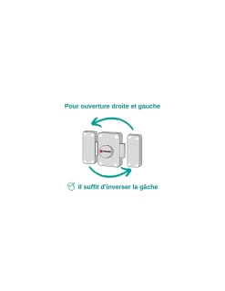 Verrou à bouton Trident pour porte intérieure, simple entrée, acier, époxy bronze - THIRARD