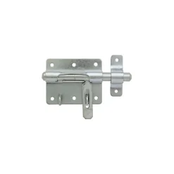 Verrou de box à gland à porte-cadenas en acier zingué - Pêne 12 mm