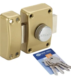 Verrou de sécurité pour porte à bouton et clé Bricard Cylindre Astral 42 mm 3 clés Avec contre plaque
