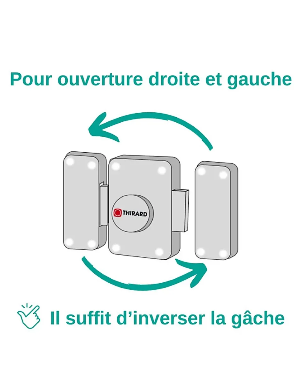 Verrou double entrée Apache pour porte d'entrée, cylindre 40mm, acier, 3 clés, époxy or - THIRARD