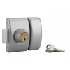 Verrou double entrée Design 5 pour porte d'entrée, cylindre 45mm, acier, 3 clés, argent - THIRARD