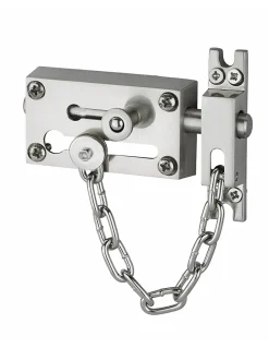 Verrou entrebâilleur à chaînette pour porte d'entrée, nickelé - SP