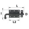 Verrou pistolet ø12 mm acier noir Afbat