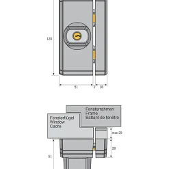 Verrou pour fenêtre/baie Abus acier blanc