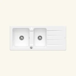 Vidage automatique 2 bacs CUIPD243 pour évier Villeroy & Boch ARCHITECTURA - Siphon gain de place