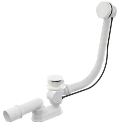 Vidage baignoire avec trop-plein - Bonde chrome - Flexible