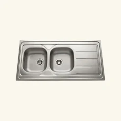Vidage CUIPD663-A pour évier inox NINO 2 bacs 120 cm - Siphon gain de place