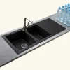Vidage manuel CUIPD341 pour évier TUNIA 2 bacs - Siphon gain de place