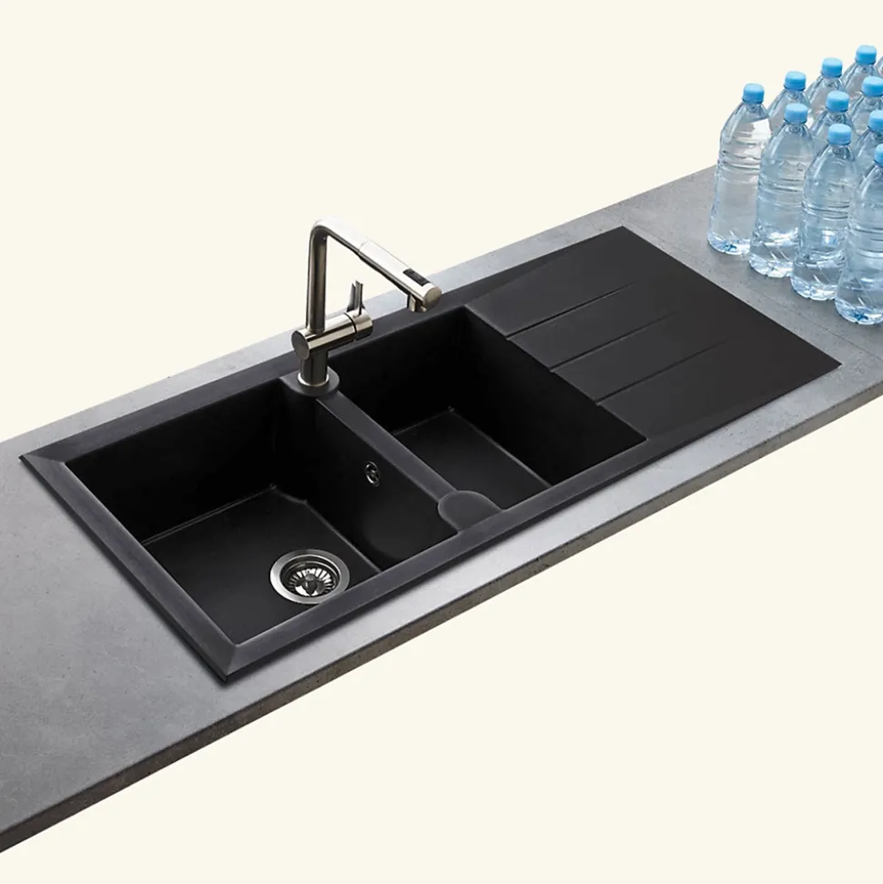 Vidage manuel CUIPD341 pour évier TUNIA 2 bacs - Siphon gain de place
