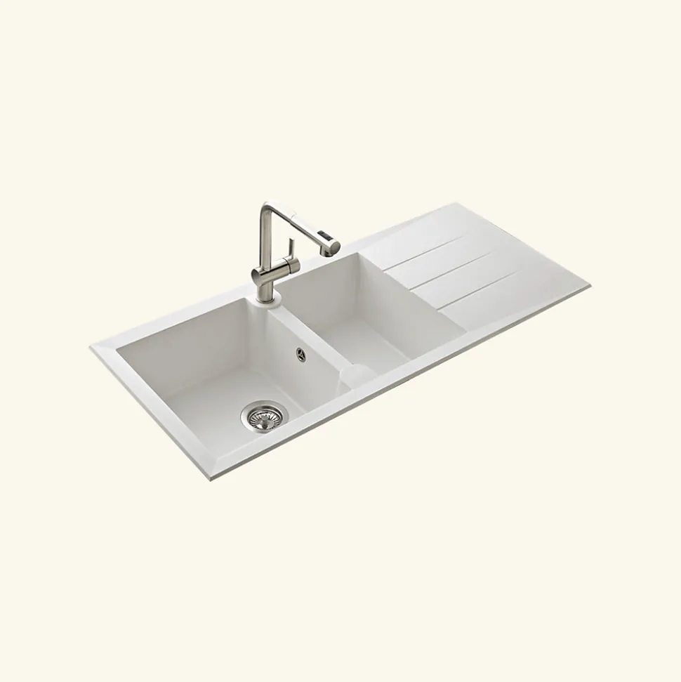 Vidage manuel CUIPD341 pour évier TUNIA 2 bacs - Siphon gain de place