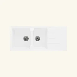 Vidage manuel CUIPD341 pour évier TUNIA 2 bacs - Siphon gain de place