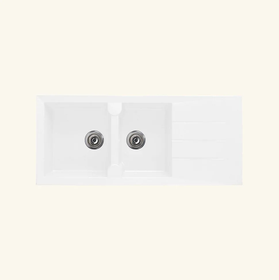 Vidage manuel CUIPD341 pour évier TUNIA 2 bacs - Siphon gain de place