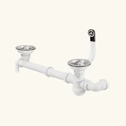 Vidage manuel CUIPD341 pour évier TUNIA 2 bacs - Siphon gain de place