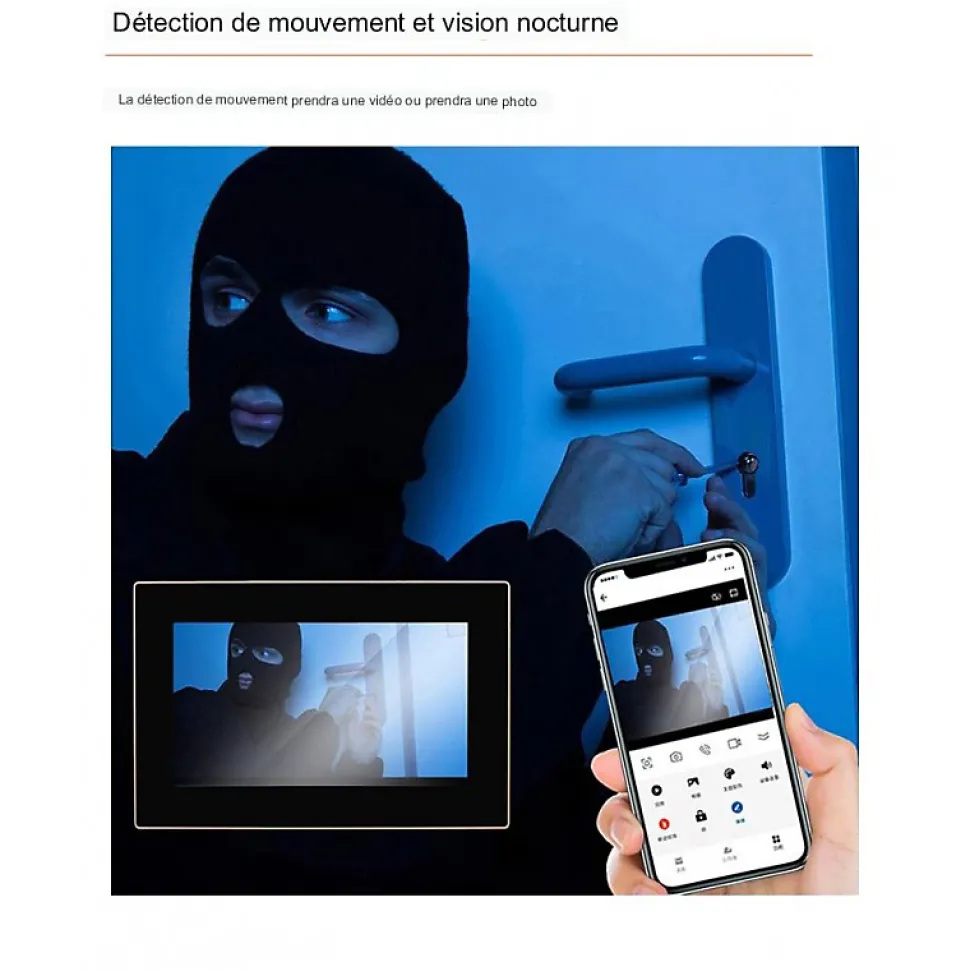 Vidéophone connecté wifi avec 4 écrans pour maison à plusieurs niveaux