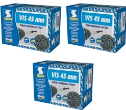Vis Auto Perceuse 45 mm Semin - Fixation des Plaques de Plâtre sur l'Ossature - Intérieur - Boîte de 1000 Pièces (Lot de 3000)