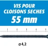 Vis Auto Perceuse 55 mm Semin - Fixation des Plaques de Plâtre sur l'Ossature - Intérieur - Boîte de 500 Pièces (Lot de 1500)