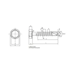 Vis auto-perceuse tête Hexagonale avec embase 4,2 x 16 mm (sachet de 500)