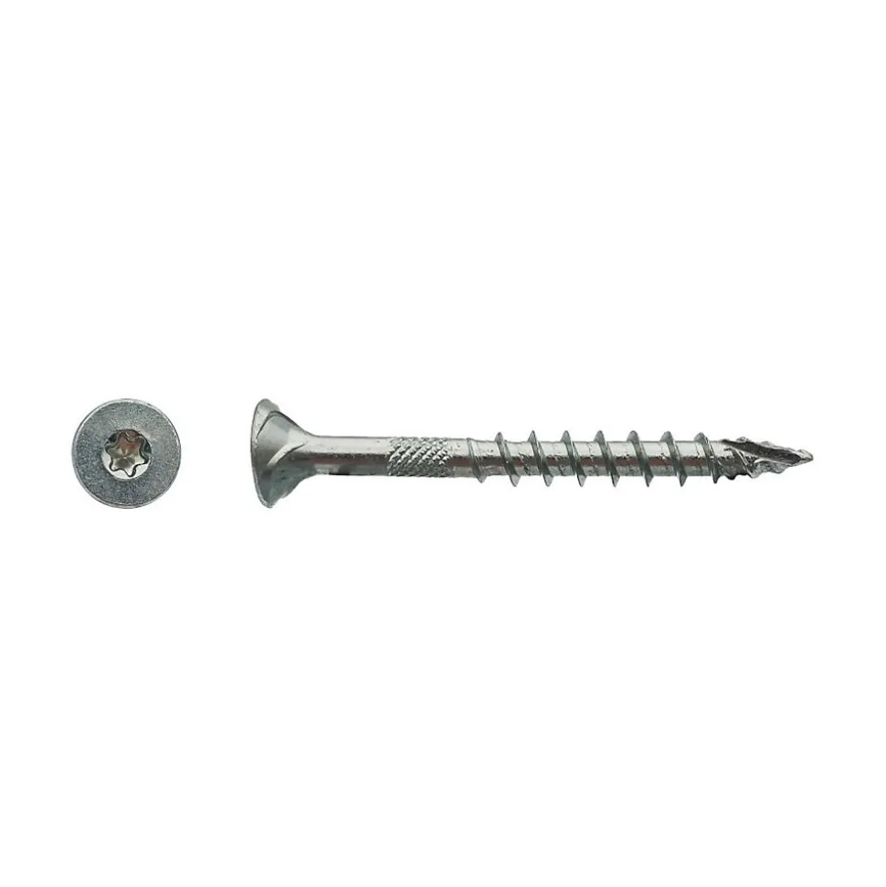 200 Vis Bois FX5 Tête Fraisée Torx F/Partiel 5 x 90 mm - Zingué blanc - D-Work