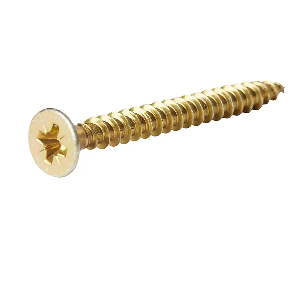 Vis à bois pozidriv tête fraisée zinguée jaune 6x60 mm - 100 pièces