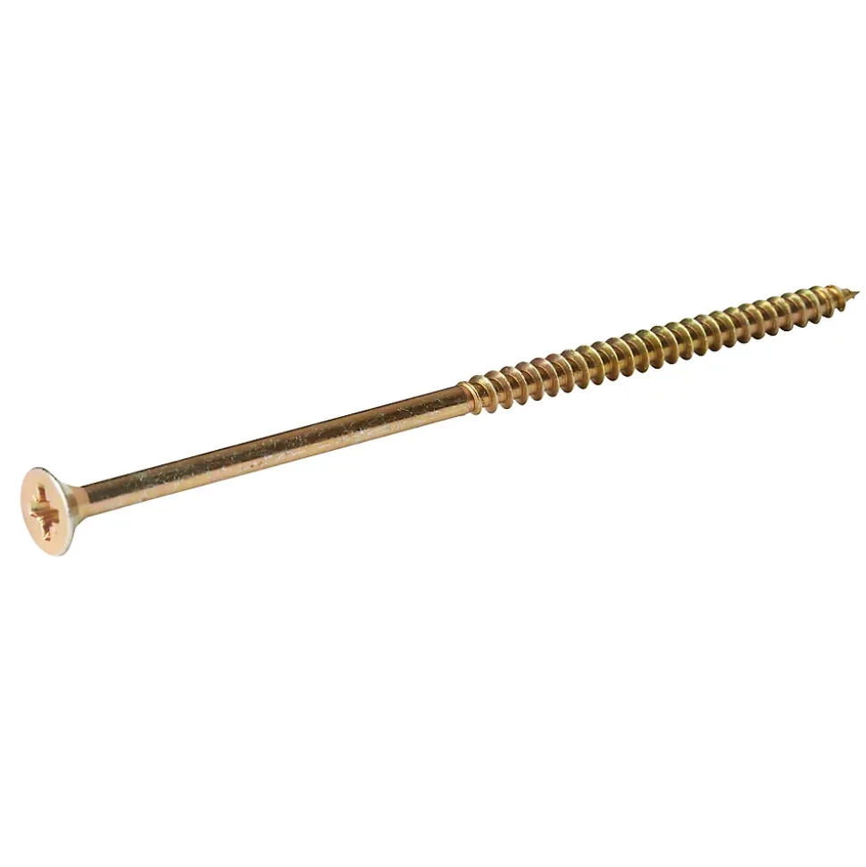 Vis à bois pozidriv tête fraisée zinguée jaune 6x140 mm - 100 pièces