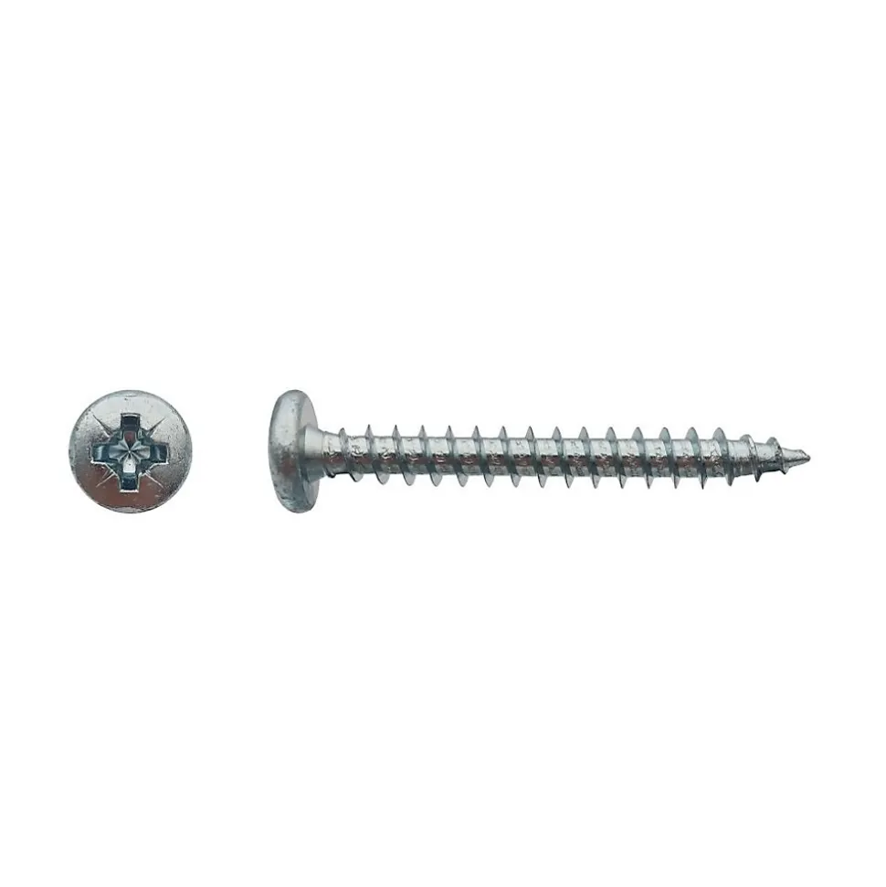 250 Vis Bois Tête Cylindrique Pozidriv 5 x 50 mm - Zingué blanc - D-Work