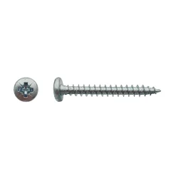 500 Vis Bois Tête Cylindrique Pozidriv 4 x 50 mm - Zingué blanc - D-Work