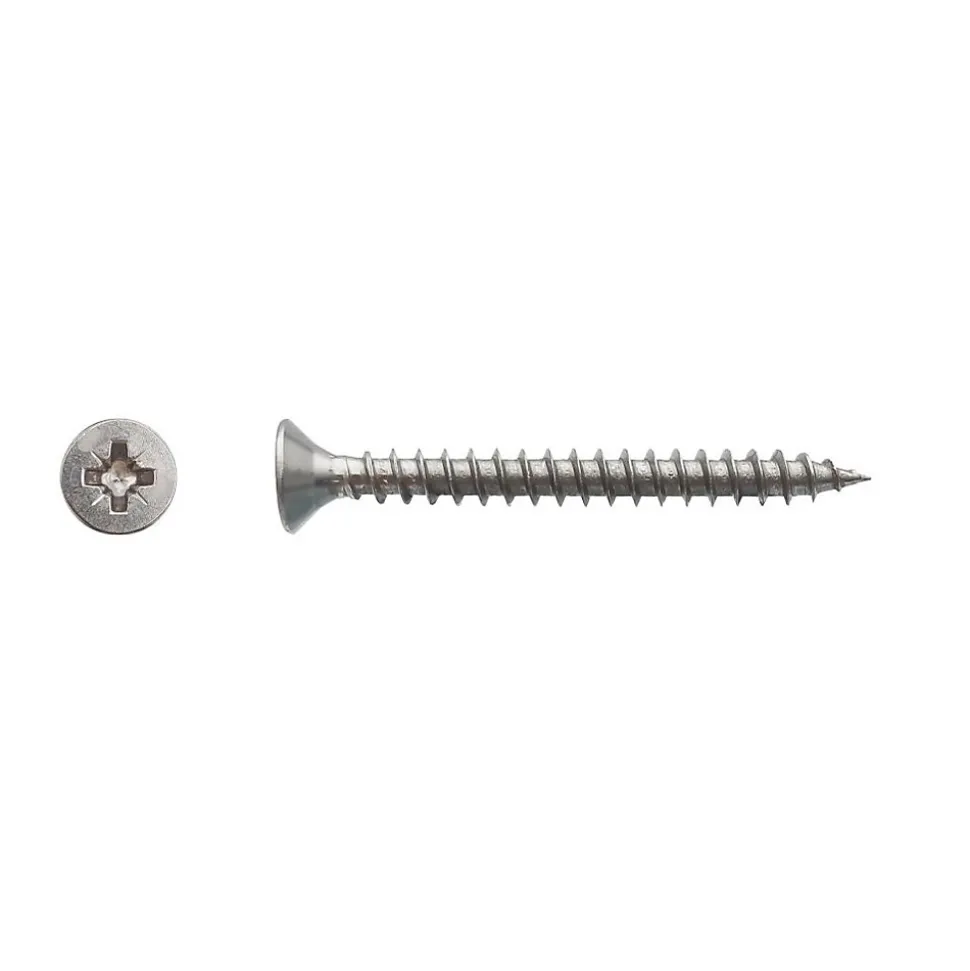 200 Vis Bois Tête Fraisée Pozidriv 4.5 x 60 mm - Inox A4 - D-Work