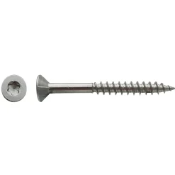 100 Vis Bois Tête Fraisée Torx T30 F/Partiel 6 x 80 mm - Inox A2 - D-Work