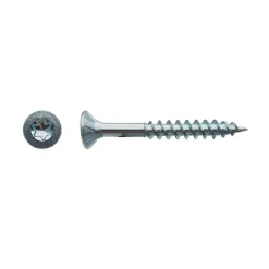 500 Vis Bois Tête Fraisée Torx T15 F/Total 3.5 x 30 mm - Zingué blanc - D-Work