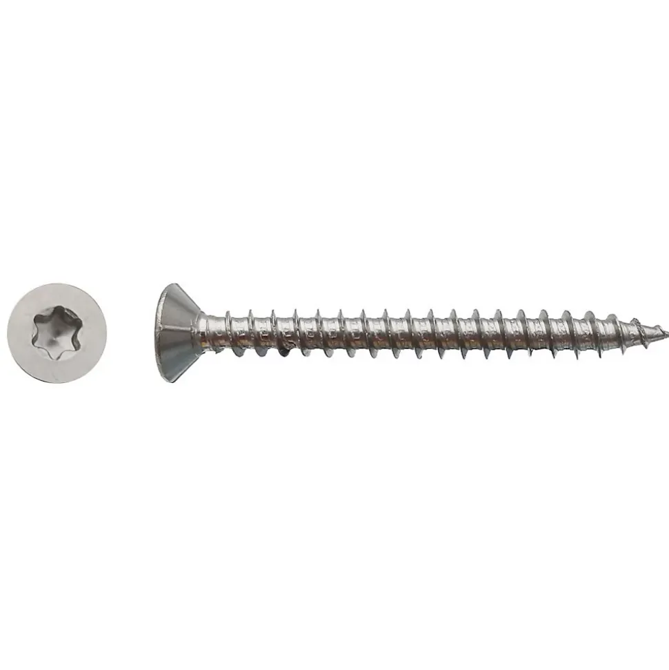 200 Vis Bois Tête Fraisée Torx T20 4 x 30 mm - Inox A2 - D-Work