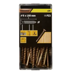 Vis à bois Turbodrive Premium pozidriv zinguée jaune 3.5x60 mm - 100 pièces