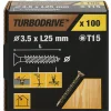 Vis à bois Turbodrive Premium torx zinguée jaune 3.5x50 mm - 100 pièces