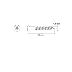 Vis de bardage en acier inoxydable A2, 4,5x35 mm - 50 pièces