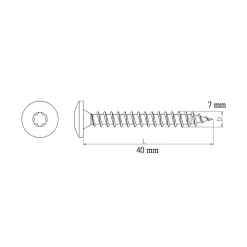 Vis de charnière zinguée noire 3,5x40 mm - 20 pièces