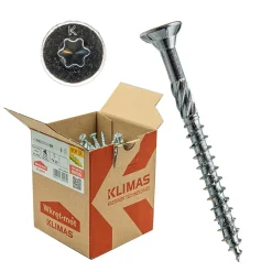 Vis de construction bois Klimas à tête fraisée Torx, zinguées blanches 4 x 30 mm 500 St.