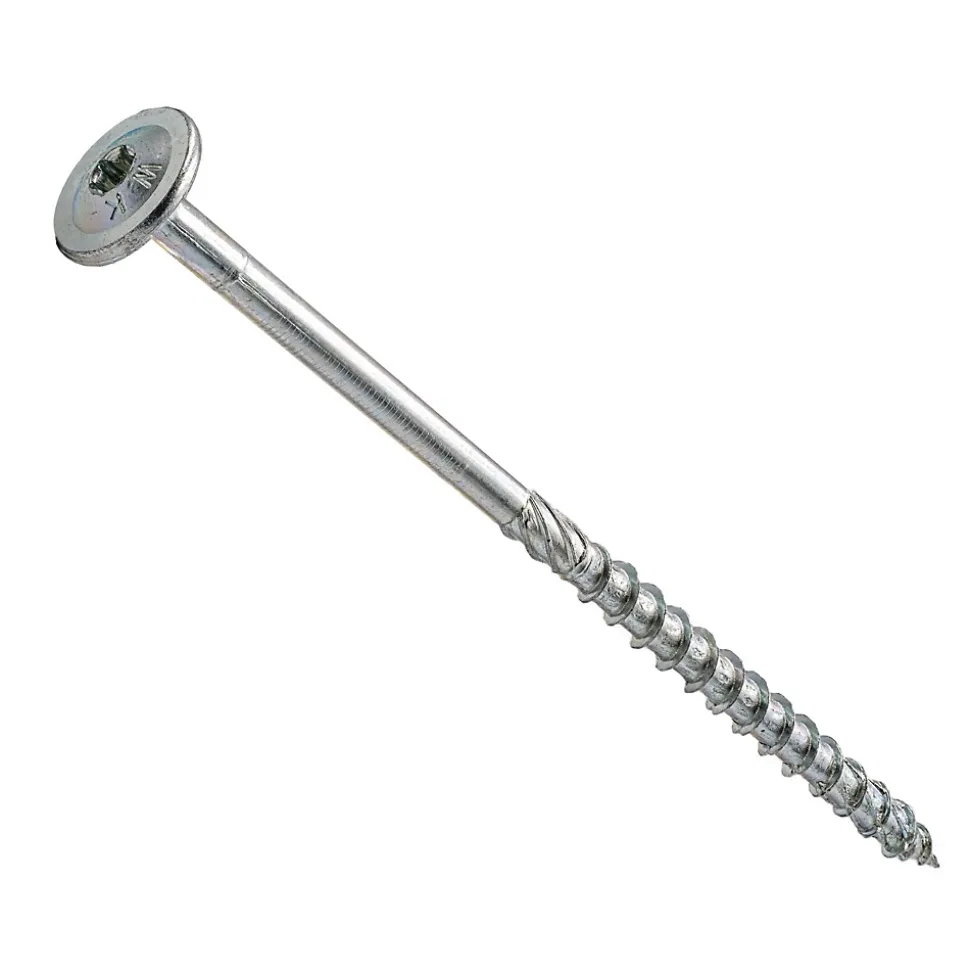 Vis de construction bois Klimas à tête large Torx zinguées blanches 6 x 160 mm 100 pcs
