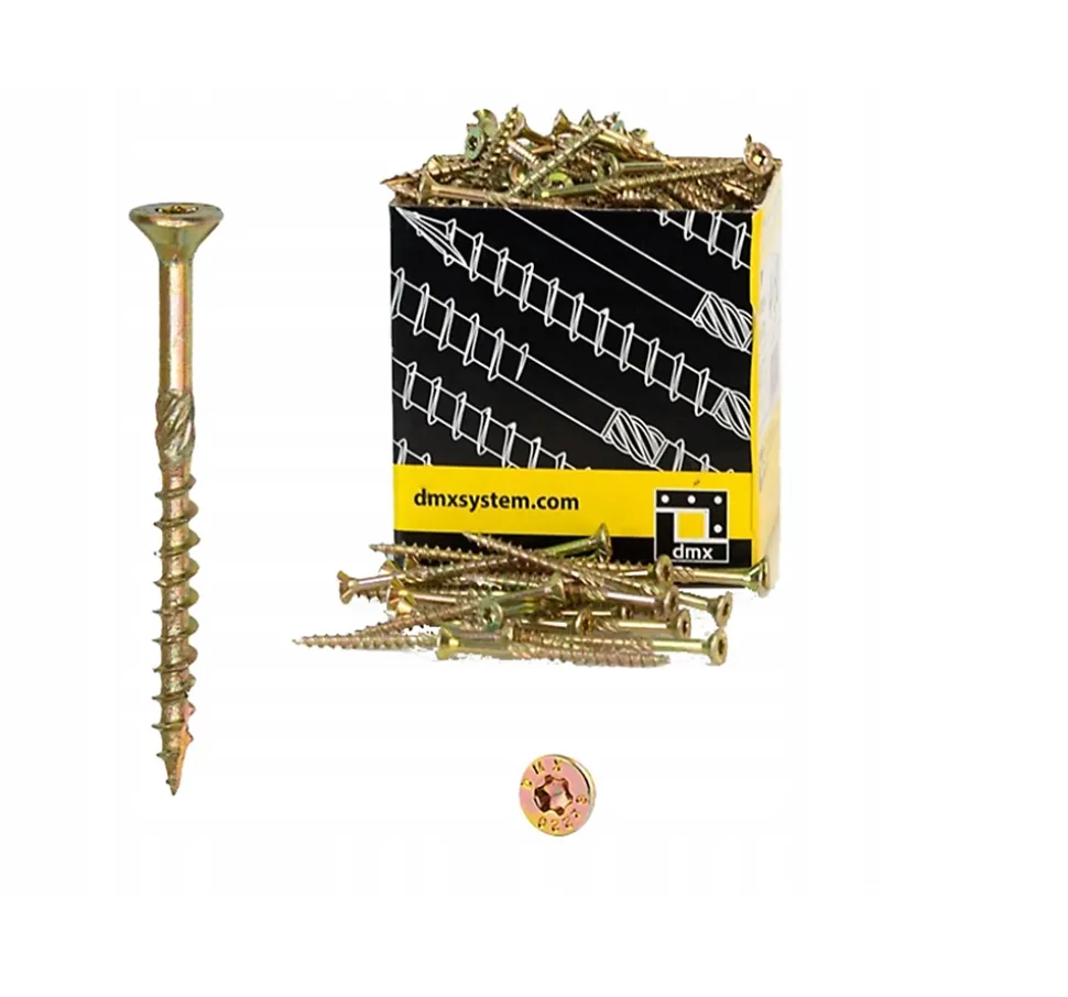 Vis de construction en bois Domax à tête fraisée, zinguée jaune, 8 x 100 mm 100 pcs