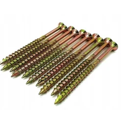 Vis de construction en bois Domax à tête fraisée, zinguée jaune, 4,5 x 70 mm, 200 pcs
