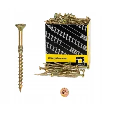 Vis de construction en bois Domax à tête fraisée, zinguée jaune, 8 x 80 mm 100 pcs