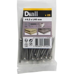 Vis de sécurité en acier inoxydable A2, 4,2x40 mm - 25 pièces