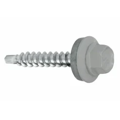 Vis de toiture Klimas WFD pour tôle trapézoïdale sur bois RAL 9006 Aluminium blanc 4,8x55 mm 200 pcs