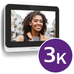 Visiophone filaire et connecté 3K Philips WelcomeEye Connect 3 avec écran supplémentaire et transformateur