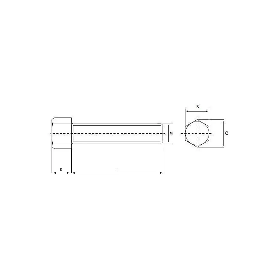 Vis à métaux 8 x 60 mm tête hexagonale zingué (boîte de 50)