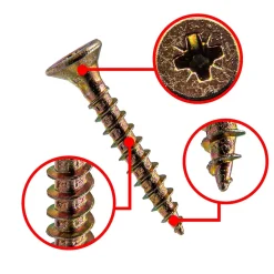 Vis pour aggloméré Klimas KMH tête fraisée PZ zingué jaune 3 x 20 mm 2000 pièces