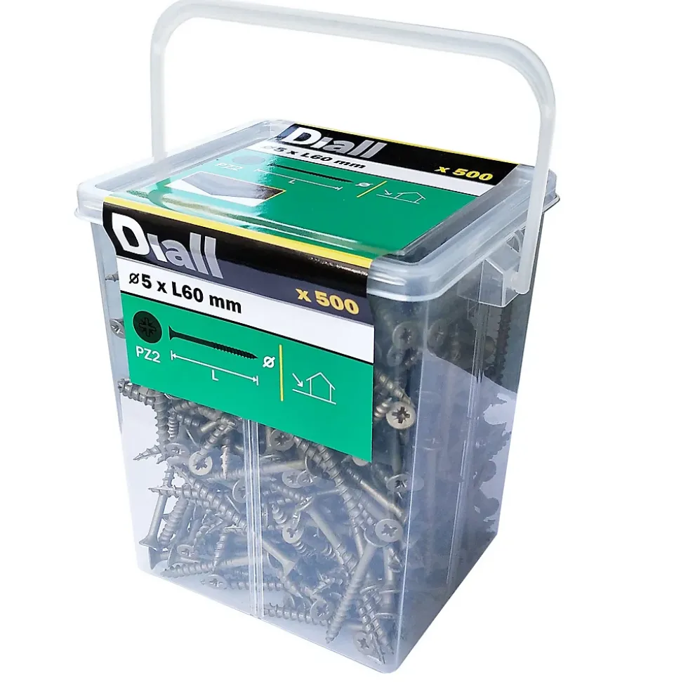 Vis pour terrasse Pozidriv acier 4,5 x 50 mm Diall, 250 pièces