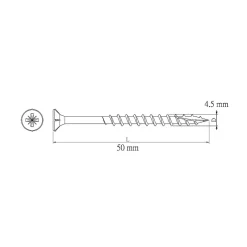 Vis pour terrasse Pozidriv acier 4 x 50 mm Diall, 500 pièces