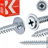 Vis pour tôle Klimas WPC tête bombée zinguées 4,2 x 25 mm 500 pcs