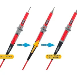 VOLTCRAFT MS-4PS-E Cordon de mesure de sécurité 4 mm 1 m bicolore 10 A 1000 V