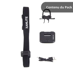 Xanlite - Lampe frontale LED 2 en 1 pour vélo rechargeable USB, 170 Lumens - FR200VEL